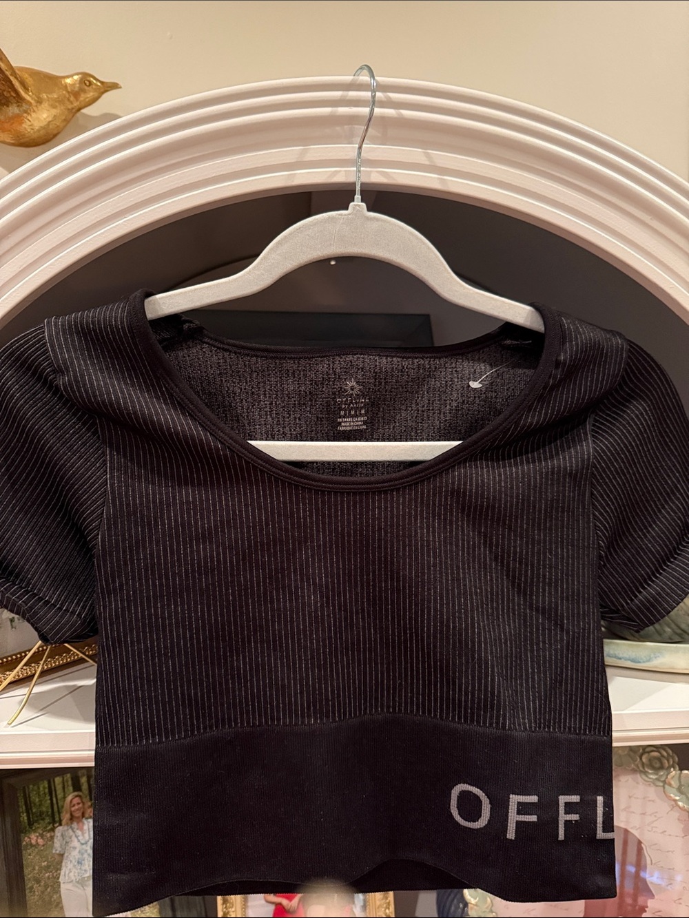 Aaeri Black Ribbed Crop Top